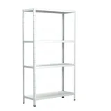 SCHULTE Regalwelt Steckregal mit 4 PowerMAX Fachböden, 60 kg Tragkraft, 180x60x40 cm (HxBxT), weiß