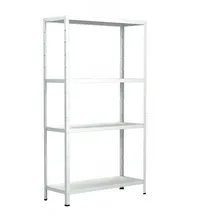 SCHULTE Regalwelt Steckregal mit 4 PowerMAX Fachböden, 60 kg Tragkraft, 180x60x40 cm (HxBxT), weiß