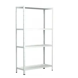 SCHULTE Regalwelt Steckregal mit 4 PowerMAX Fachböden, 60 kg Tragkraft, 180x60x40 cm (HxBxT), weiß