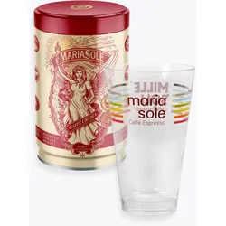 MariaSole Caffè Crema 250g Dose & Latte Macchiato Glas zum Aktionspreis