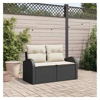 vidaXL Gartensofa Loungesofa schwarz
