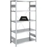 Proregal Schwerlastregal Metall 200x100x50cm Silber 5 Ebenen je 150kg Fachlast