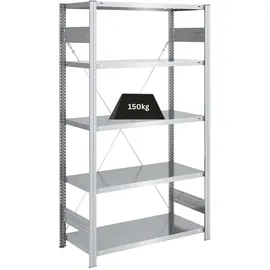 Proregal Schwerlastregal Metall 200x100x50cm Silber 5 Ebenen je 150kg Fachlast