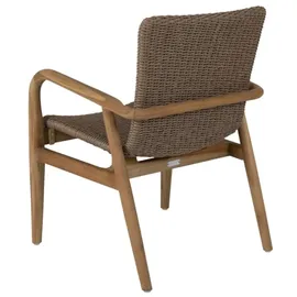 Brafab Gartenstuhl Lilja aus Teakholz und Kunst-Rattan, modern, natur, robust für Outdoor