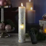 Deluxe Homeart LED Adventskalenderkerze mit 24 Zahlen - Echtwachs - H: 25cm - mit Batterien und Fernbedienung
