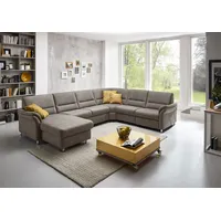 die planbar Wohnlandschaft DIE PLANBAR "ZE-EM16033 U-Form, Breite 330 cm", mammut nougat, B:330cm T:262cm, 100% Polyester, Sofas, Wohnlandschaft, wahlweise mit Kopfstützen und Bettfunktion