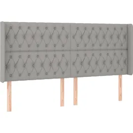 vidaXL Boxspringbett mit Matratze & LED Hellgrau 180x200 cm Stoff