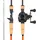 Vevor Angelrute und Angelrolle (Baitcasting) im Set, 2 m Rute aus Kohlefaser (IM7), Bassangelruten-Set mit 6+1 Kugellagern & Übersetzung 7,0:1 & Korkgriff, rechtshändiges Angelset