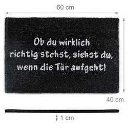 relaxdays Kokosmatte schwarz 40,0 x 60,0 cm