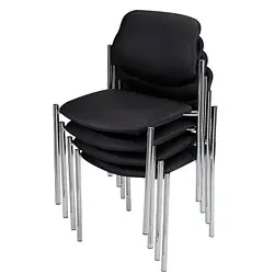 4 Nowy Styl Besucherstühle Styl schwarz Leder