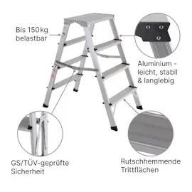 RABURG Klapptrittleiter 4 Stufen