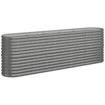 vidaXL Hochbeet Pulverbeschichteter Stahl 224 x 40 x 68 cm Grau