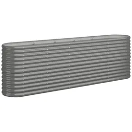 vidaXL Hochbeet Pulverbeschichteter Stahl 224 x 40 x 68 cm Grau