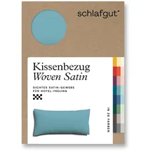 schlafgut Kissenbezug Woven Satin 40 x 80 cm Petrol