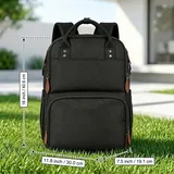 【Summer Cooler Bag】Isolierter Lunch-Rucksack, 15,6-Zoll-Laptop-Rucksack für Damen und Herren, wasserdichter Reise-Kühlrucksack mit USB-Anschluss für Schule, Business, College, Schwarz