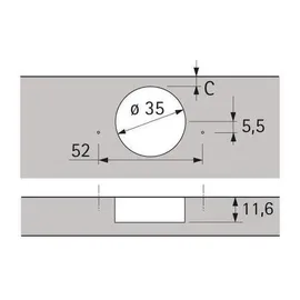 Hettich Weitwinkelscharnier Sensys 8657i TH52