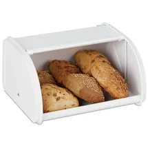 Relaxdays Brotkasten weiß Weiß