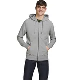 Basic Reißverschlusspullover Light Grey Melange Regular Fit M