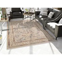 OCI DIE TEPPICHMARKE Teppich »MYSTIC LIMITED«, rechteckig, 7 mm Höhe, florale Muster in 3D-Optik, maschinell gewebt, Viskose OCI Die Teppichmarke natur-multicolor B: 200 cm   1 St.