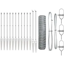 vidaXL Zaun 25 x 0,5 m Silber/Stahl