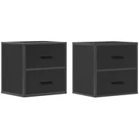VidaXL Wand-Nachttische 2 Stk. Schwarz 40x31x39,5 cm