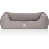 Knuffelwuff Hundebett Leano Orthopädisch Velours XXL 120 x 85cm Grau