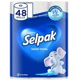 Selpak Comfort Maxi Küchenrolle aus 100% reiner Zellulose, 2-lagig, 540 Blatt, geeignet für Lebensmittelkontakt, Küchentücher, Küchenpapierhandtücher, 6er-Pack