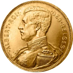 Ein Demokrat auf dem Königsthron: Belgien 20 Francs 1914 Albert I.
