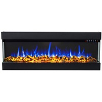 GLOW FIRE Elektrokamin Insert 36 (Einbaukamin) - elektrischer Kamin mit Heizung für Innenräume - Wandkamin mit Multi-Color LED-Flammen, Heizlüfter & Fernbedienung, 1.600 W, 93x49x20 cm, Schwarz