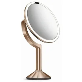 simplehuman Sensor trio mit LED Beleuchtung, Weiß ST3038 Make-up-Spiegel Freistehend Rund Silber