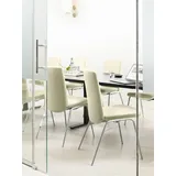 Polsterstuhl STRESSLESS "Laurel", beige (vanilla paloma, chrom matt), B:57cm H:92cm T:59cm, Leder PALOMA: PALOMA ist ein durchgefärbtes Semianilin-Möbelleder mit natürlicher Narbung., Stühle, Polsterstuhl, Low Back, Größe L, mit Beinen aus Stahl in Chrom matt