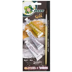 JOLLY GLITZER Temperafarben farbsortiert 3x 7,5 ml