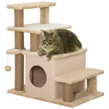 PawHut Hundetreppe mit Hütte beige 60L x 40B x 66H cm