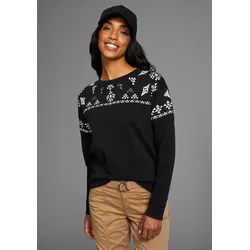 Sweatshirt, mit Norweger-Print, Gr. 52/54 (XXL), schwarz-weiß, , 99217065-52