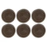 Home4You Speiseteller 27 cm Braun 6er Set