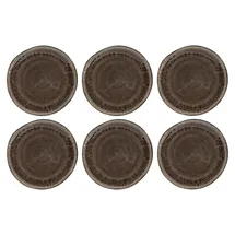 Home4You Speiseteller 27 cm Braun 6er Set