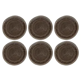 Home4You Speiseteller 27 cm Braun 6er Set