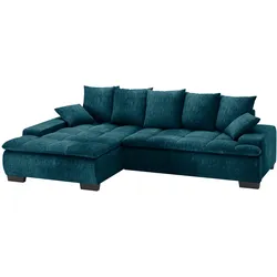 Ecksofa MR. COUCH "Haiti II, L-Form", blau (ocean), B:280cm H:87cm T:180cm, Dolce (100% Polyester), Sofas, Wahlweise mit Kaltschaum, Bett, Bettkasten