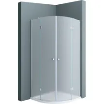 doporro Duschkabine 90x90 viertelkreis Dusche Duschabtrennung inkl. flache-Duschwanne ESG-Sicherheitsglas Satiniert Easy-Clean-Beschichtung Ravenna02VS