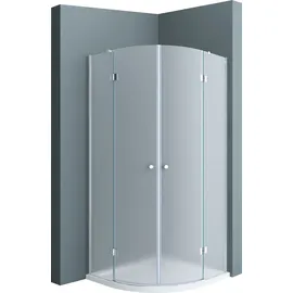 doporro Duschkabine 90x90 viertelkreis Dusche Duschabtrennung inkl. flache-Duschwanne ESG-Sicherheitsglas Satiniert Easy-Clean-Beschichtung Ravenna02VS