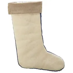 Lammwolle-Einziehsocken mit Cordstulpe - 46 - braun