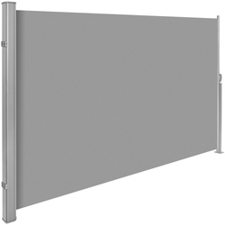 tectake Seitenarmmarkise Aluminium Seitenmarkise ausziehbar mit Ausziehbar grau 180,00 cm x 300,00 cm x 10,00 cm