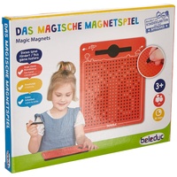 Beleduc 21091 - Das magische Magnetspiel, magnetische Zeichentafel, rot, klein 175 x 215 x 12 mm, Spiele, ab 3 Jahre