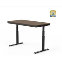 Höhenverstellbarer Schreibtisch Q8 mit Bambus-Tischplatte-2 Motor Farbe: Schwarz, Dunkle