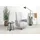 sit&more TV-Sessel Grenoble Kunstleder 71 x 110 x 82 cm Silber mit Kopfteilverstellung, wahlweise mit 2 Motoren, Akku & Aufstehhilfe