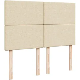 vidaXL Boxspringbett mit Matratze Creme 160x200 cm Stoff