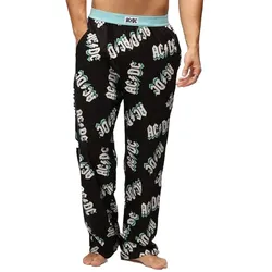 RE:COVERED X ACDC Loungepants Herren Schlafanzug-Hose mit ACDC Allover-Print Pyjama-Hose RCPER922 Schwarz - L