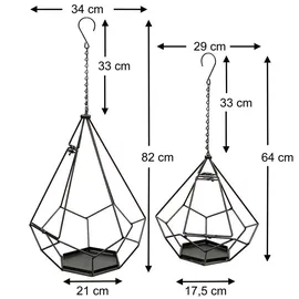 DanDiBo Ambiente Blumenampel 64 x 82 cm Schwarz