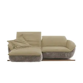 KOINOR Eckcouch Leder 3-Sitzer Blau