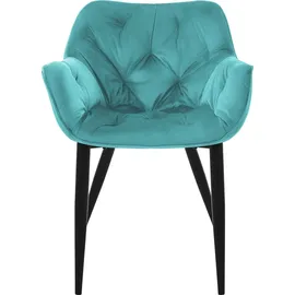 ML-Design Esszimmerstuhl Samt petrol 6er Set